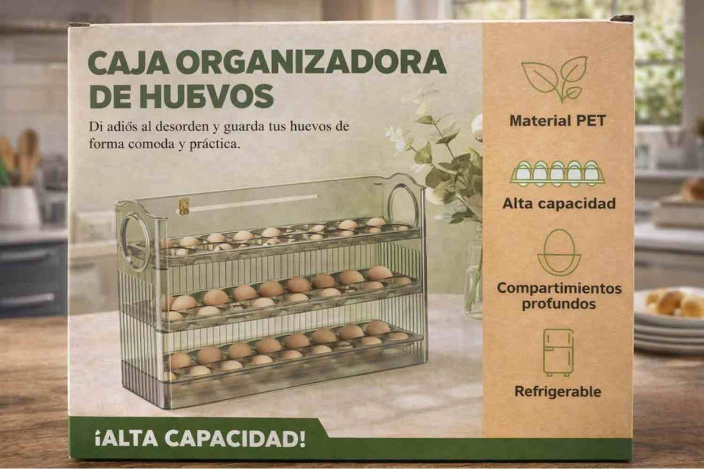 Organizador de huevos.🏠 Cocina más ordenada