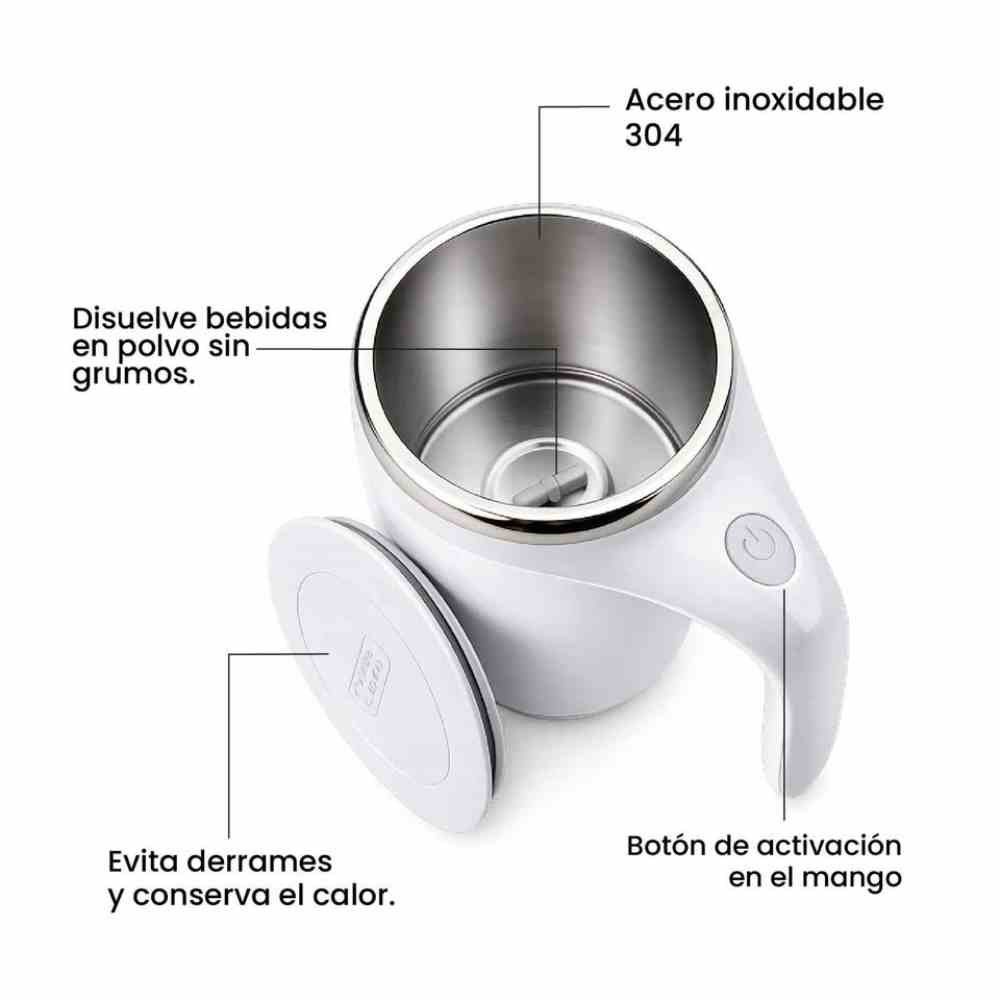 Taza mezcladora automática magnética.⚡ Mezcla rápida y uniforme